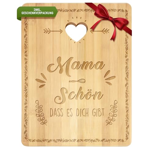 Originelles Bambus Schneidebrett für Mama - Perfektes Geschenk zu jedem Anlass
