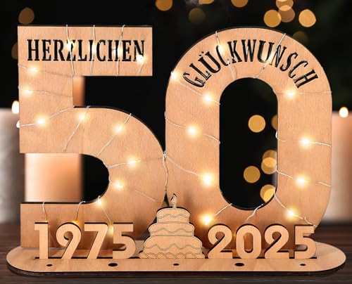 Originelles Geldgeschenk zum 50. Geburtstag mit LED-Lichterkette und Gästebuch