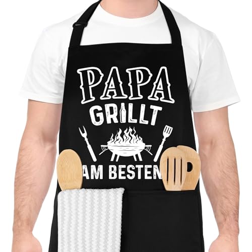 Originelle Kochschürze für Männer: PAPA GRILLT AM BESTEN! Ideales Geschenk!