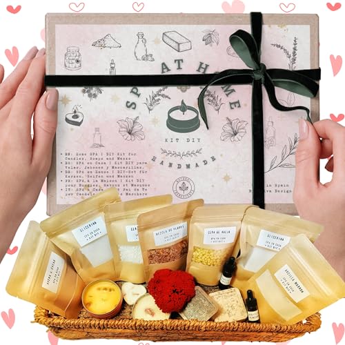 Verwöhne deine Sinne: DIY Spa Kit mit Duftkerzen, Seifen, Masken und Lippenbalsam. Ideal zum Entspannen und Verwöhnen am Muttertag!