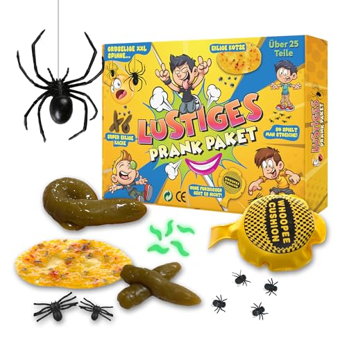 Ultimatives Scherzartikel-Set mit 25+ Klassiker-Gags & Insektenattrappen - Spaßgeschenk für jeden Anlass