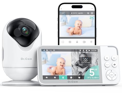 Überwachen Sie Ihr Baby mit dem Dr.Care VistaView Smart WLAN Babyphone - HD Kamera, App-Steuerung, Bewegungs- & Weinen-Alarm, Nachtsicht