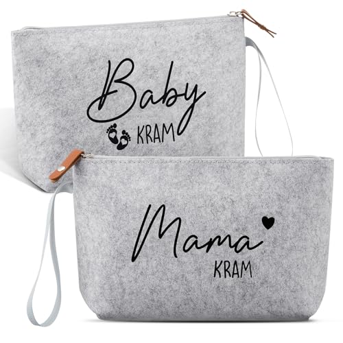 Hellgraue Filztasche für werdende Mütter - Perfektes Schwangerschaftsgeschenk zur Babyparty