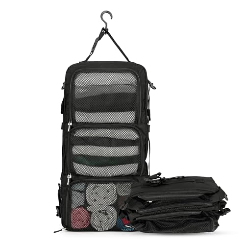 Praktische Hängende Packwürfel aus recycelten Plastikflaschen für ordentliche Reisende | Schwarz