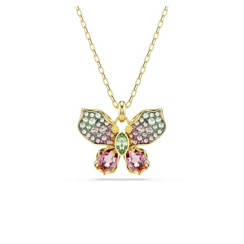 Hochwertiger Swarovski Anhänger mit Schmetterling und funkelnden Schliffen in Goldlegierung