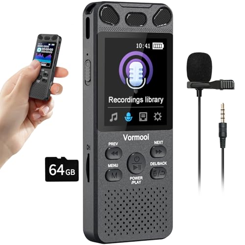 Hochwertiges Geschenk: Digitales Diktiergerät mit 96GB, externem Mikrofon und Farbbildschirm