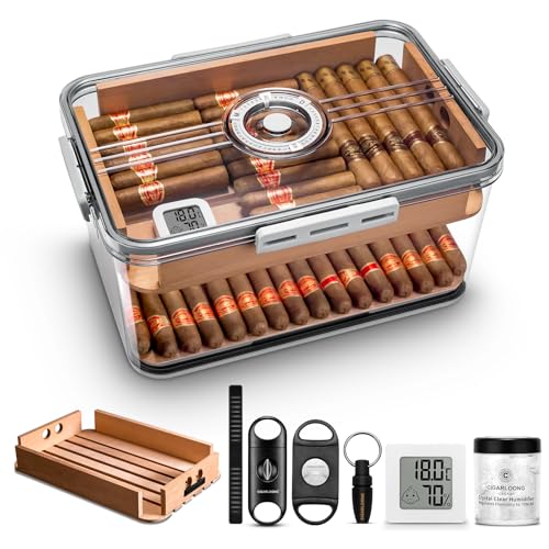Exklusiver Zigarren Humidor: Luftdicht, mit Hygrometer & Zedernregal für 100 Zigarren