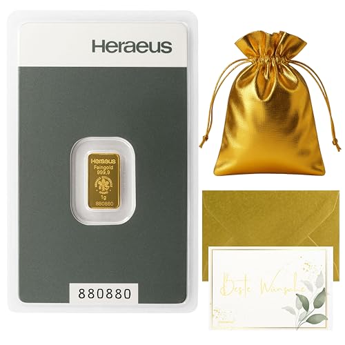 Edles Geschenkset: 1g Goldbarren von Heraeus mit Echtheitszertifikat - Perfektes Geschenkidee