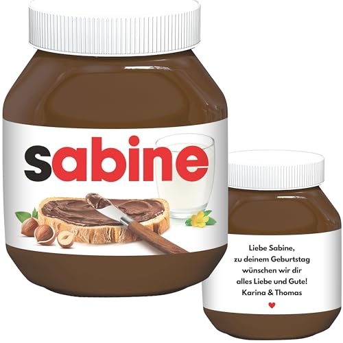 Personalisierte Schokoaufstrich-Etiketten mit Namen für Glas Nutella | Perfektes Geburtstagsgeschenk
