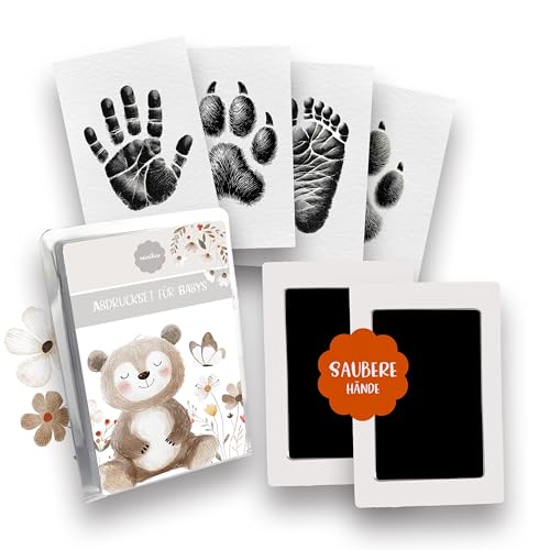 Kreative Minilino® Baby Abdruckset für saubere Hand- und Fußabdrücke | Ideal als Geschenk