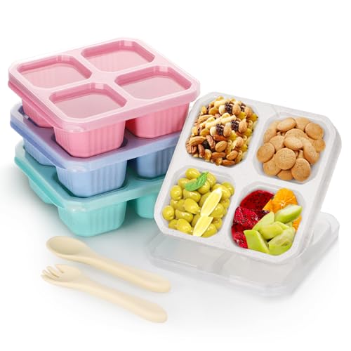 Praktische Snackbox mit Fächern für Kinder und Erwachsene - Ideal für Schule, Arbeit und Reisen