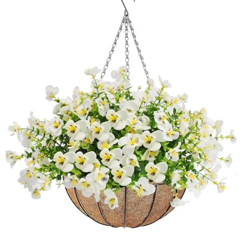 10 Bündel YUGYUM Weiße Künstliche Kunstblumen - UV-beständige Frühlings- und Sommerdekoration