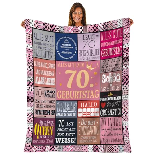 Kuscheldecke zum 70. Geburtstag - Perfektes Geschenk für Frauen!