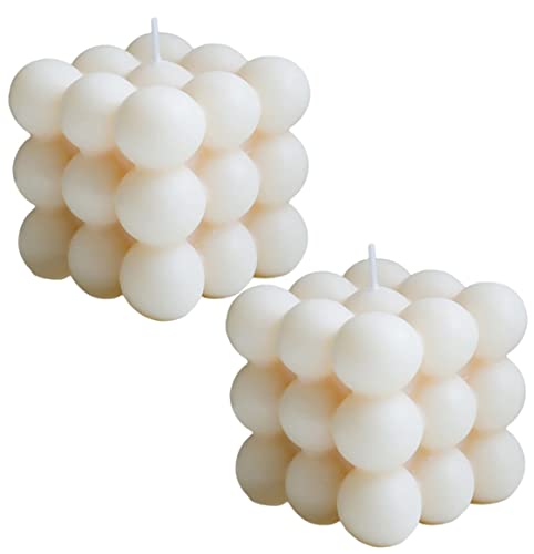Handgefertigte Duftkerzen im Bubble Design, 2er Set aus Sojawachs für Zuhause
