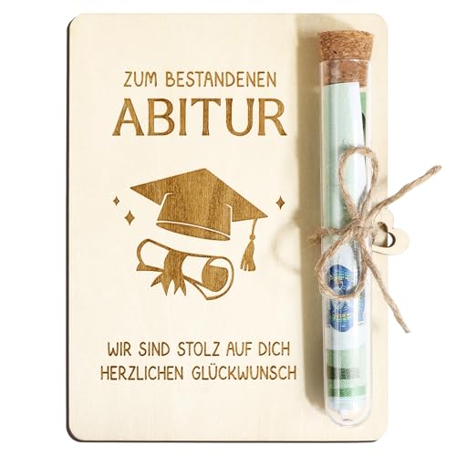 Originelle Geldgeschenk-Verpackung zum Abitur: Reagenzgläser für Jungen und Mädchen