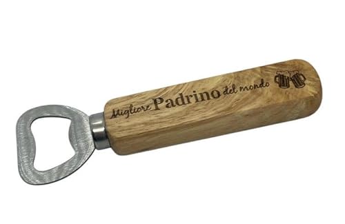 Personalisierbarer Holz-Flaschenöffner für Paten mit Gravur - Perfektes Geschenk für jeden Anlass