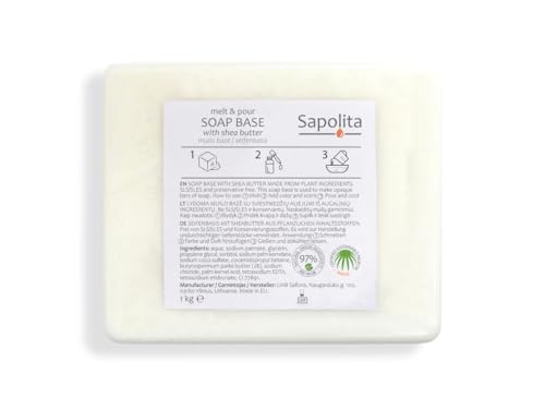 Hochwertige Seifenbasis mit Shea-Nussbutter für DIY Seifenherstellung, 1 kg, SLS/SLES-frei