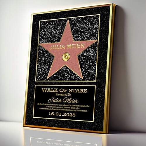 Personalisierte Hollywood Walk of Fame Urkunde | Individuelles Design & Rahmen