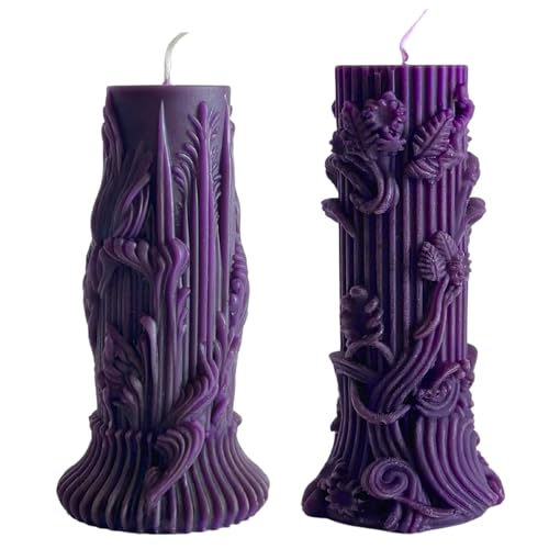 Nachhaltige Bienenwachs-Kerzen in Lila | Handgemacht | Besondere Deko & Geschenkidee