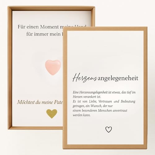 Überrasche deine Patentante mit handgefertigter Geschenkbox mit Herzstein - persönliches Andenken