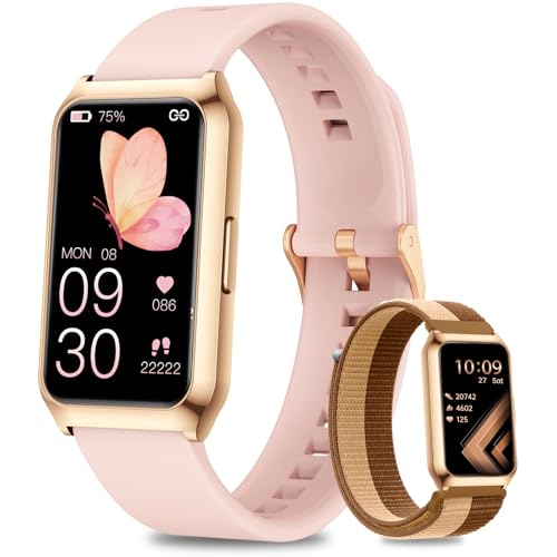 Stilvolle Fitoncloud Smartwatch Damen mit 25 Sportmodi, SpO2, Herzfrequenzmonitor, Wasserdicht