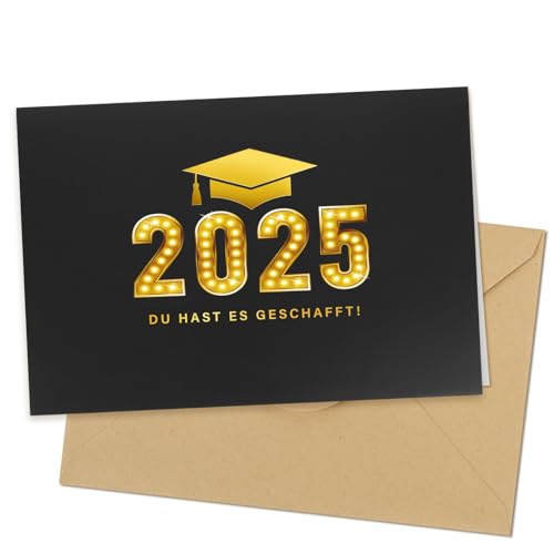 Feier deinen Abschluss 2025 mit BETESSIN Glückwunschkarte - Bestandene Prüfungsgeschenk!