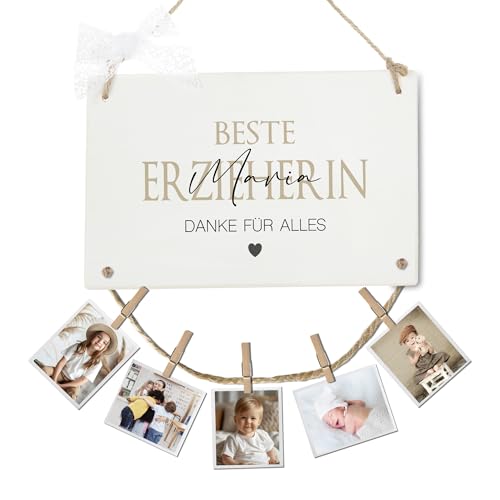 Personalisiertes Holzschild: Perfektes Dankeschön für die beste Erzieherin - individuell gestaltet!