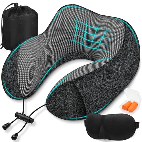 Ultimativer Komfort für unterwegs: SOMLAW Nackenkissen mit Memory Foam, 3D-Schlafmaske & Ohrstöpsel
