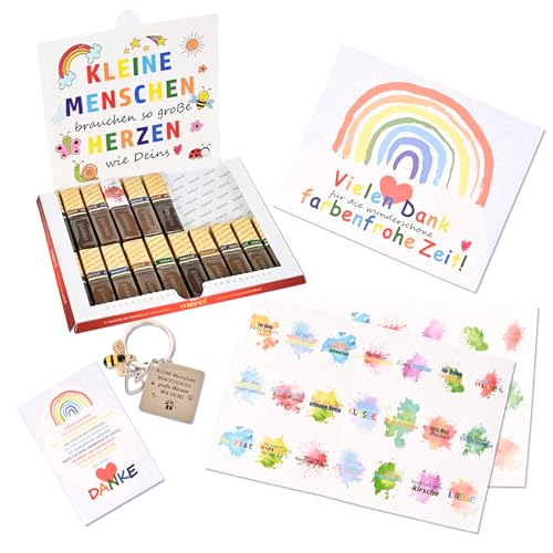 Kreative Dankeschön Geschenke für Erzieherin: Aufkleber Set, Karten, Schlüsselanhänger