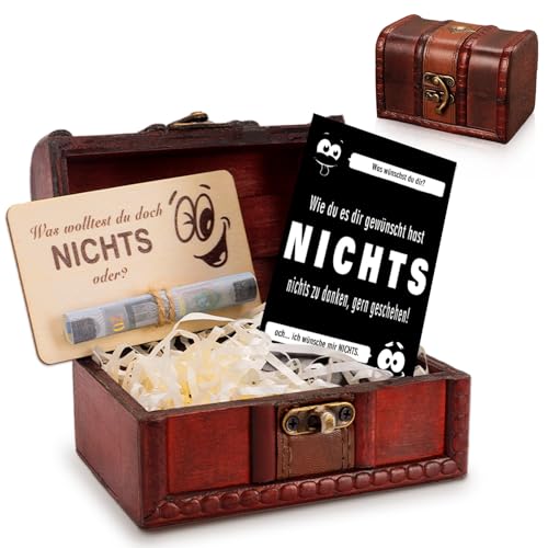 Originelle Vintage Geschenkidee für alle, die nichts wollen - lustige Geldverpackung