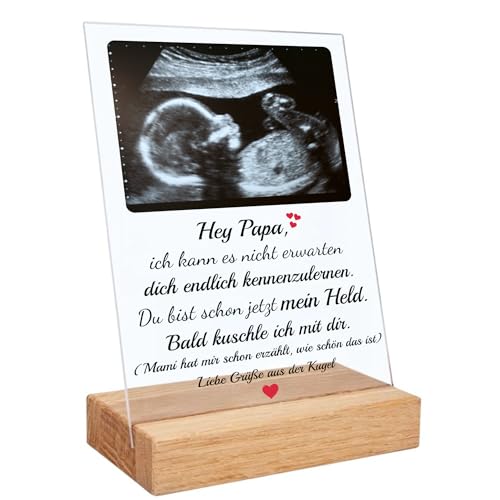 Personalisiertes Geschenk für werdende Väter: Ultraschallbild mit Wunschtext auf Acryl!