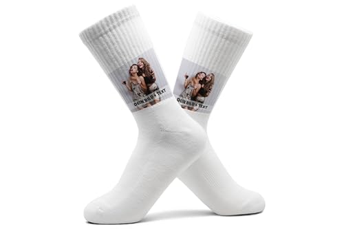 Personalisierte Damen-Tennissocken mit eigenem Foto und Text - Perfektes Geschenk für BFF