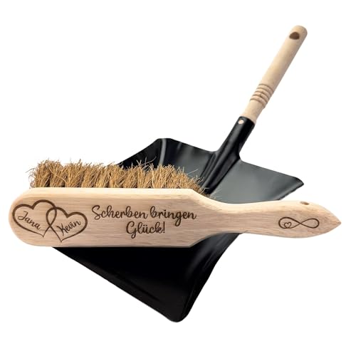 Personalisiertes Handfeger und Kehrschaufel Set mit Gravur - Ideales Geschenk!