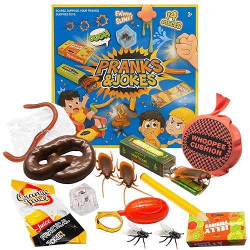 Lustige Streiche Box: Furzkissen, Insekten & Scherzartikel für Parties & Familien