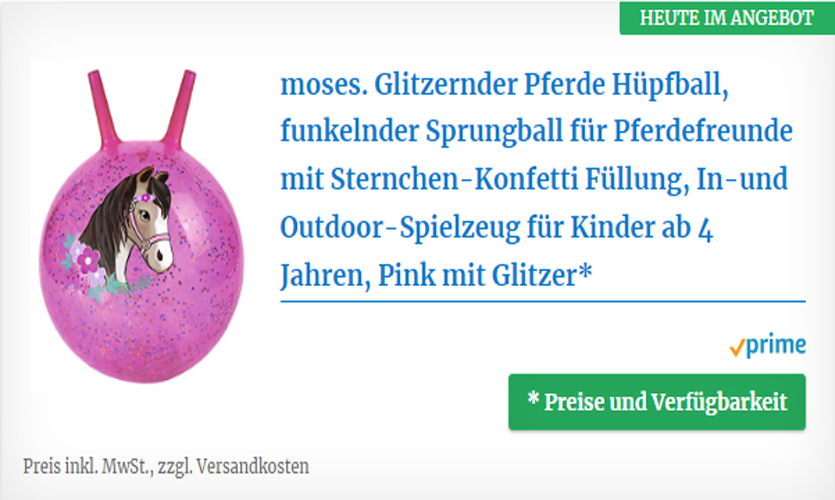 Glitzernder Pferde Hüpfeball