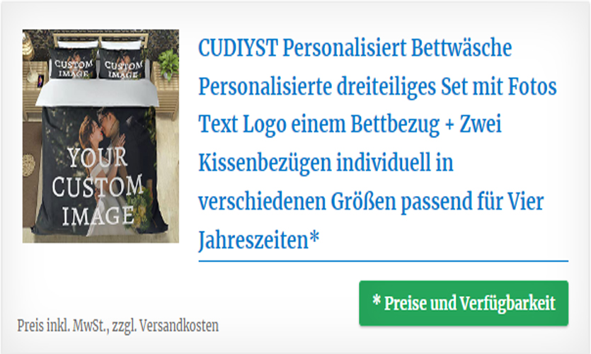 Personalisierte Bettwäsche mit Fotos & Text & Logo