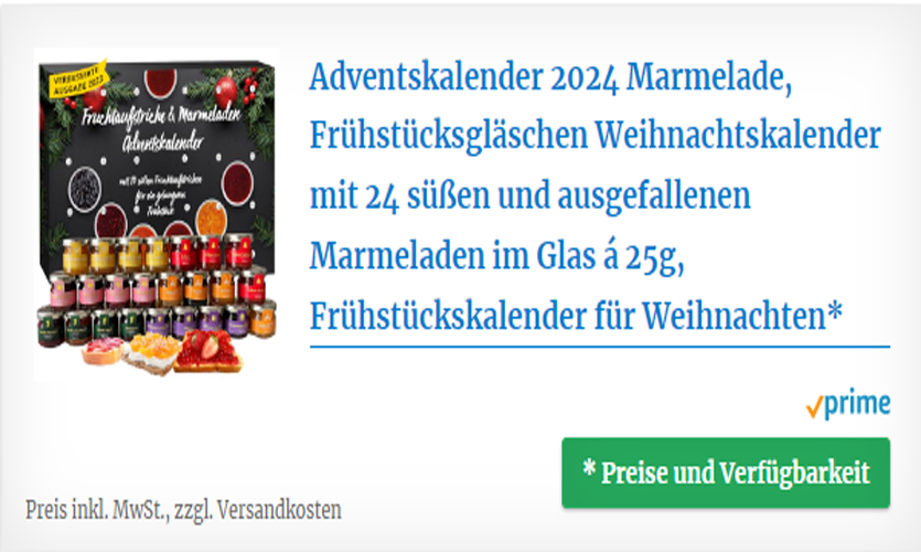 Adventskalender mit Marmelade