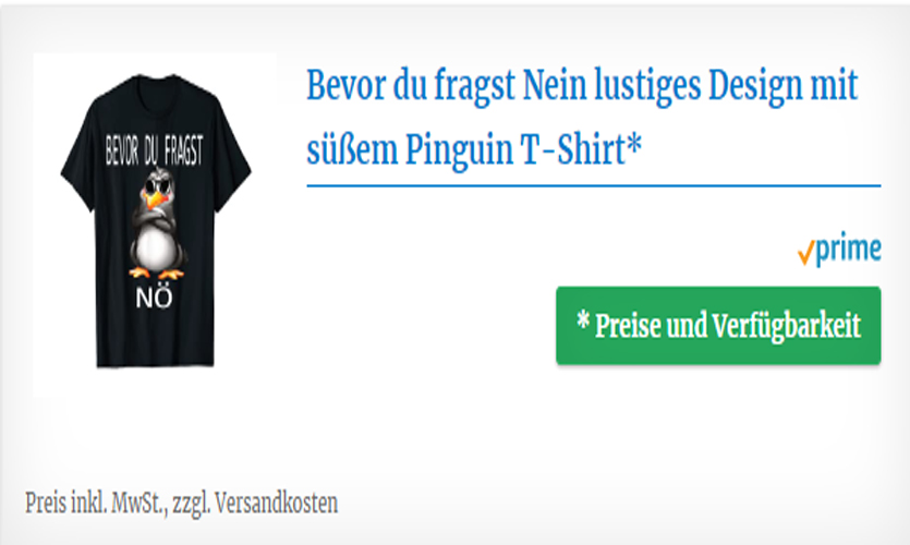 Bevor du fragst Nein lustiges Pinguin T-Shirt