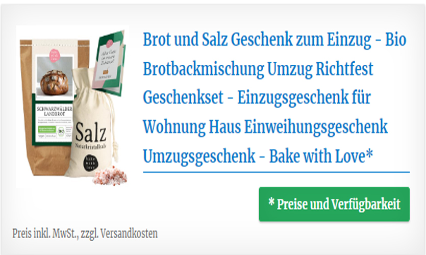 Brot und Salz Geschenk zum Einzug