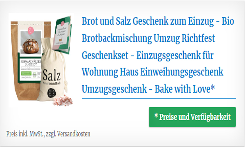 Brot und Salz Geschenk zum Richtfest