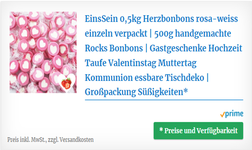 Diy Herzbonbons rosa-weiss einzeln verpackt