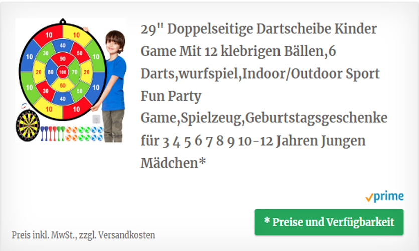 Doppelseitige Dartscheibe für Kinder