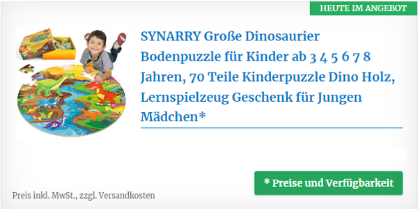 Große Dinosaurier Bodenpuzzle für Kinder 70 Teile