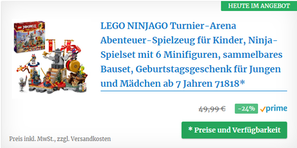 LEGO NINJAGO Abenteuer-Spielzeug für Kinder Turnier-Arena