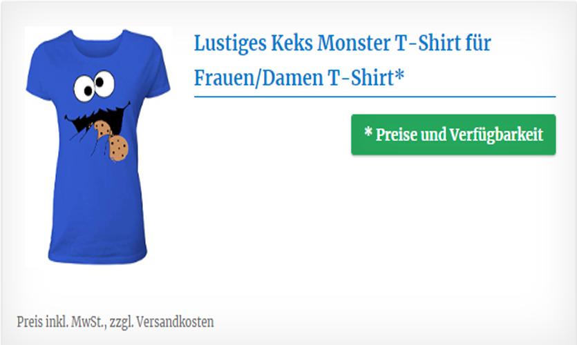 Lustiges Keks Monster T-Shirt für Frauen