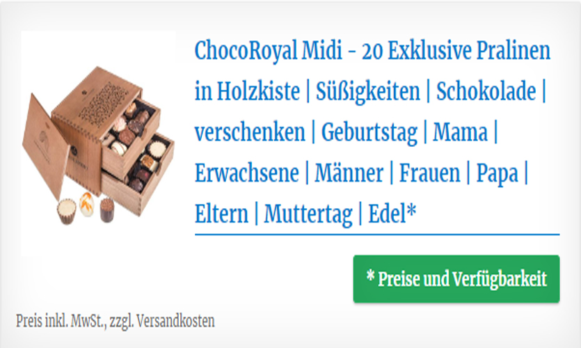 Mitarbeitergeschenk - 20 lecker Pralinen in einer Holzkiste