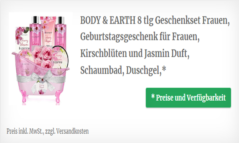 Geschenkset für  Frauen Kirschblüten und Jasmin Schaumbad