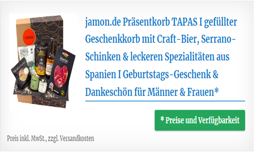 gefüllter Geschenkkorb mit Craft-Bier - Präsentkorb TAPAS