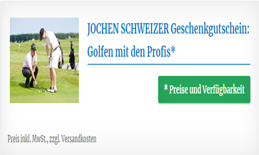 JOCHEN SCHWEIZER Geschenkgutschein -  Golfen mit den Profis