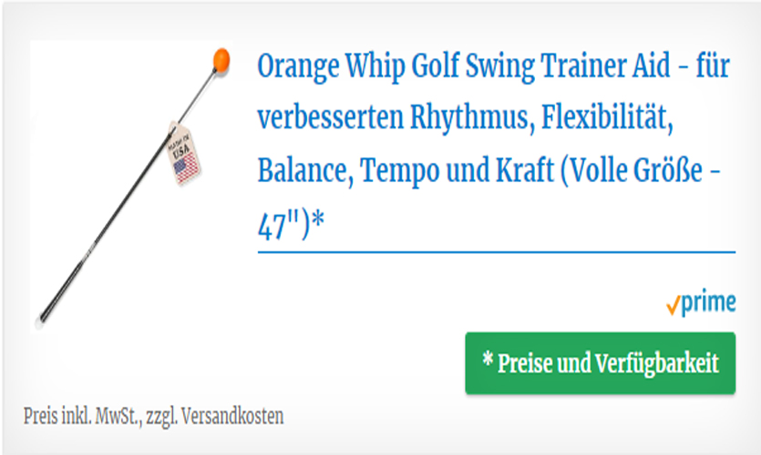 Orange Whip Golfschwungtrainer-Hilfe